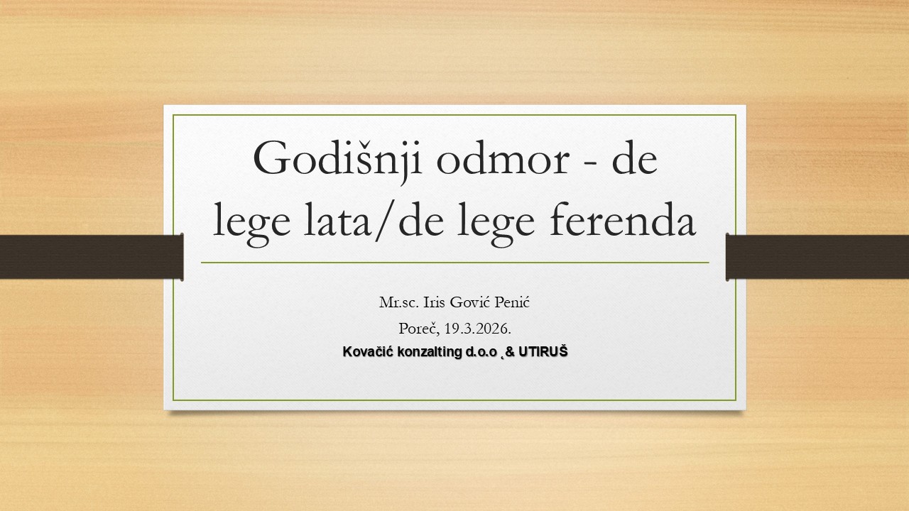 IRIS GOVIĆ PENIĆ - Godisnji odmor