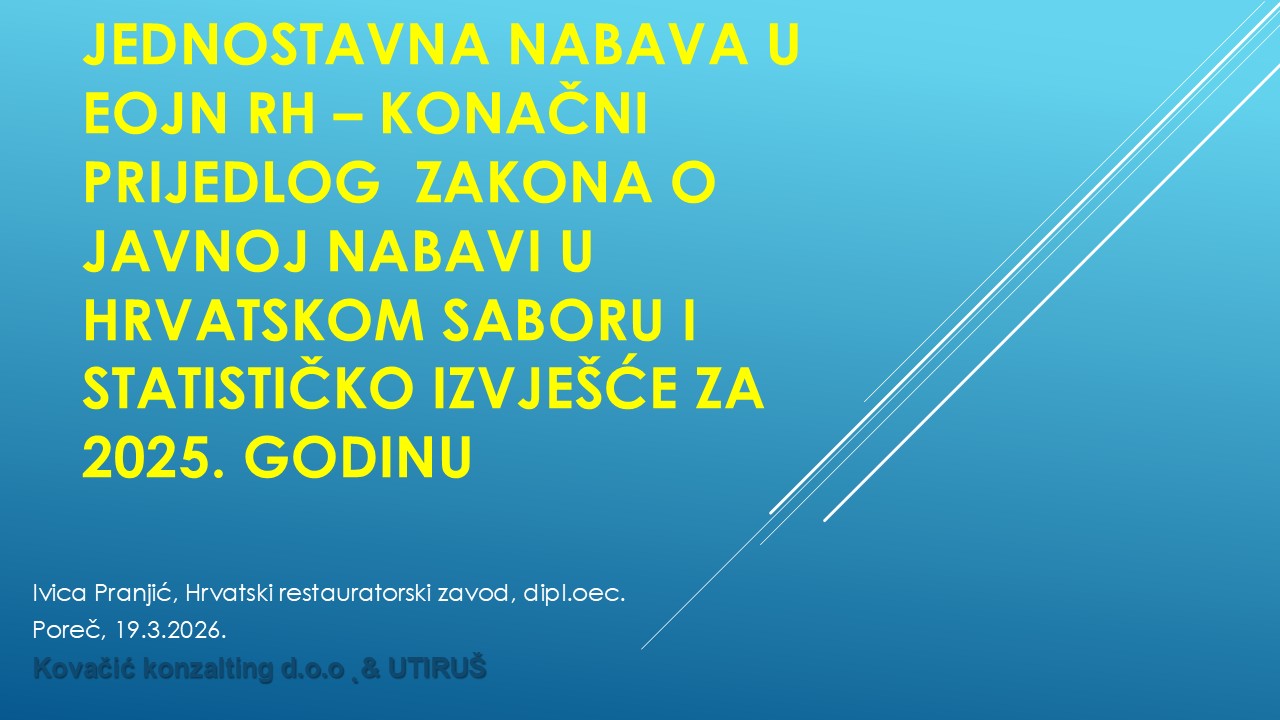 IVICA PRANJIĆ - Jednostavna nabava u EOJN RH i statističko izvješće za 2025. godinu