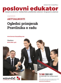 Dodatak časopisu broj 13/2023 - Ogledni primjerak Pravilnika o radu