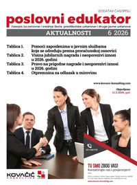 Dodatak časopisu broj 6/2026 - Pomoći zaposlenima u javnim službama koje se određuju prema proračunskoj osnovici / Visina jubilarnih nagrada i neoporezivi iznosi u 2026. godini /...
